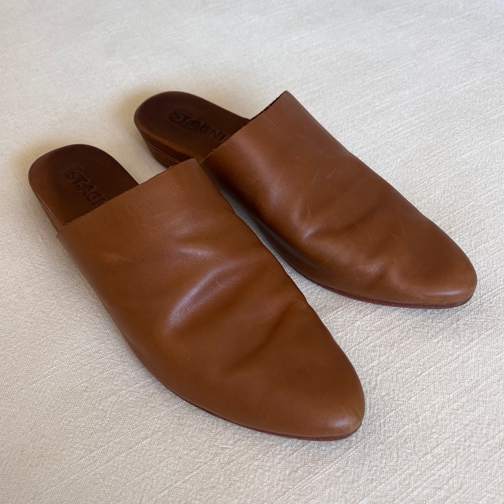 St. Agni | Leather Mules | Tan | size 6